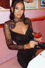 Knit Long-Sleeve Dress with Lace Details