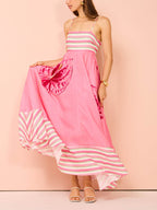 Floral Strappy Dress with Panel Details