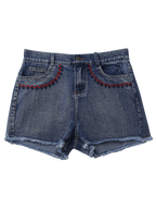 Embroidered Denim Shorts