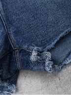 Embroidered Denim Shorts