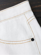 Denim Shorts with a High-Low Hem