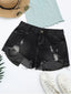 Faux-Leather Distressed Shorts