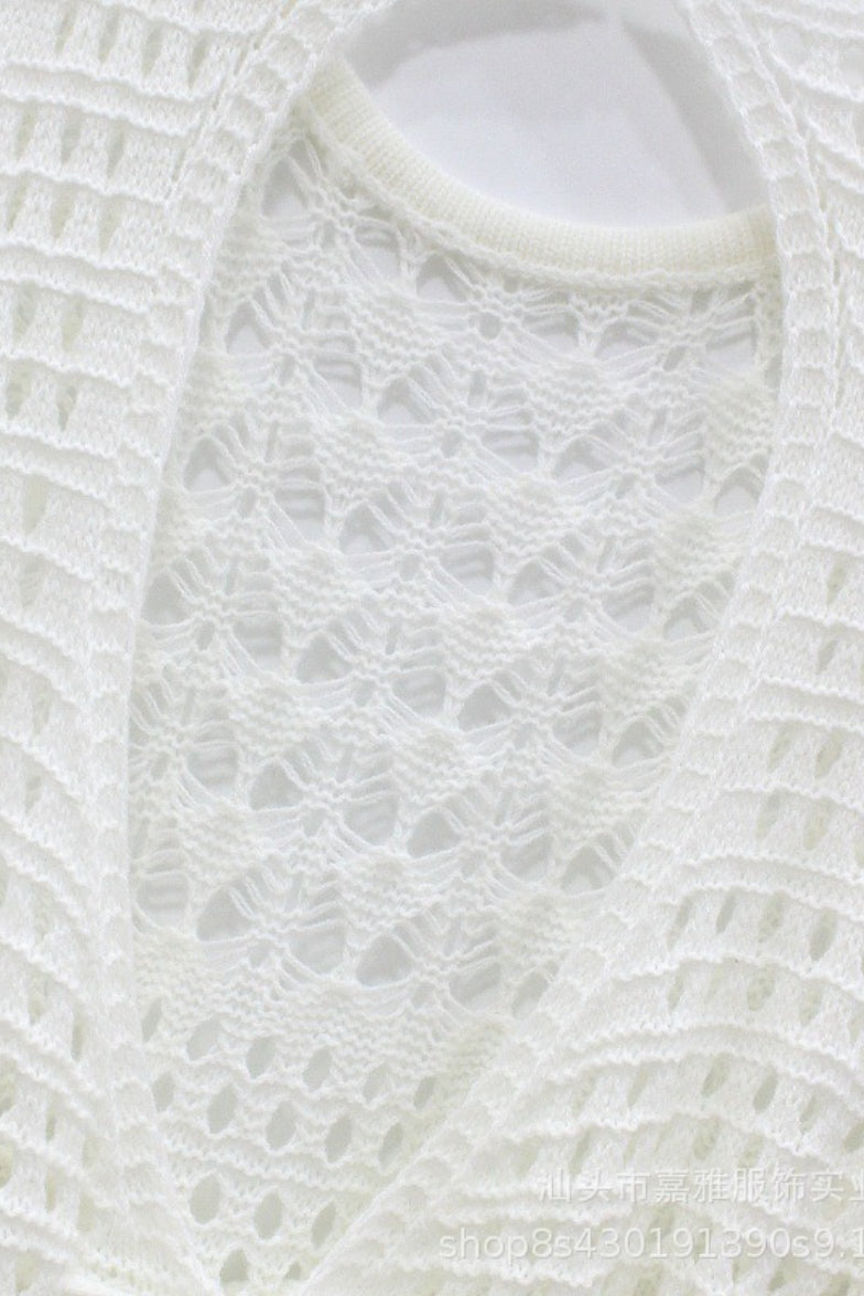 Knit Fringed Cutout Cover-Up
