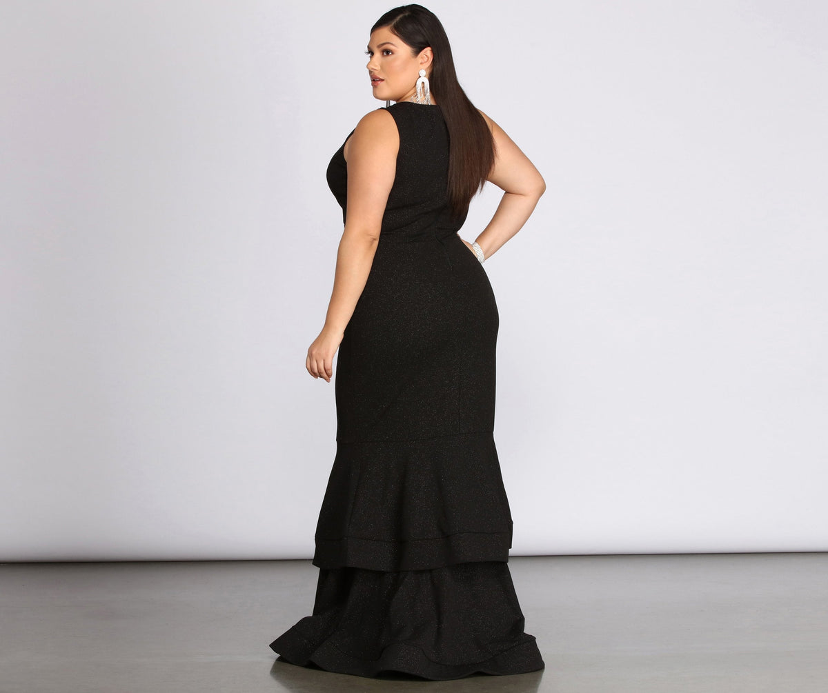Glitter Dress with Ruffle Details
