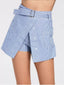 Striped Tie-Waist Pocket-Detail Skort
