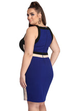 Colorblock Strappy Midi Dress with a Sweetheart Neck