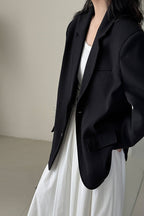 Waffle-Texture Oversized Blazer