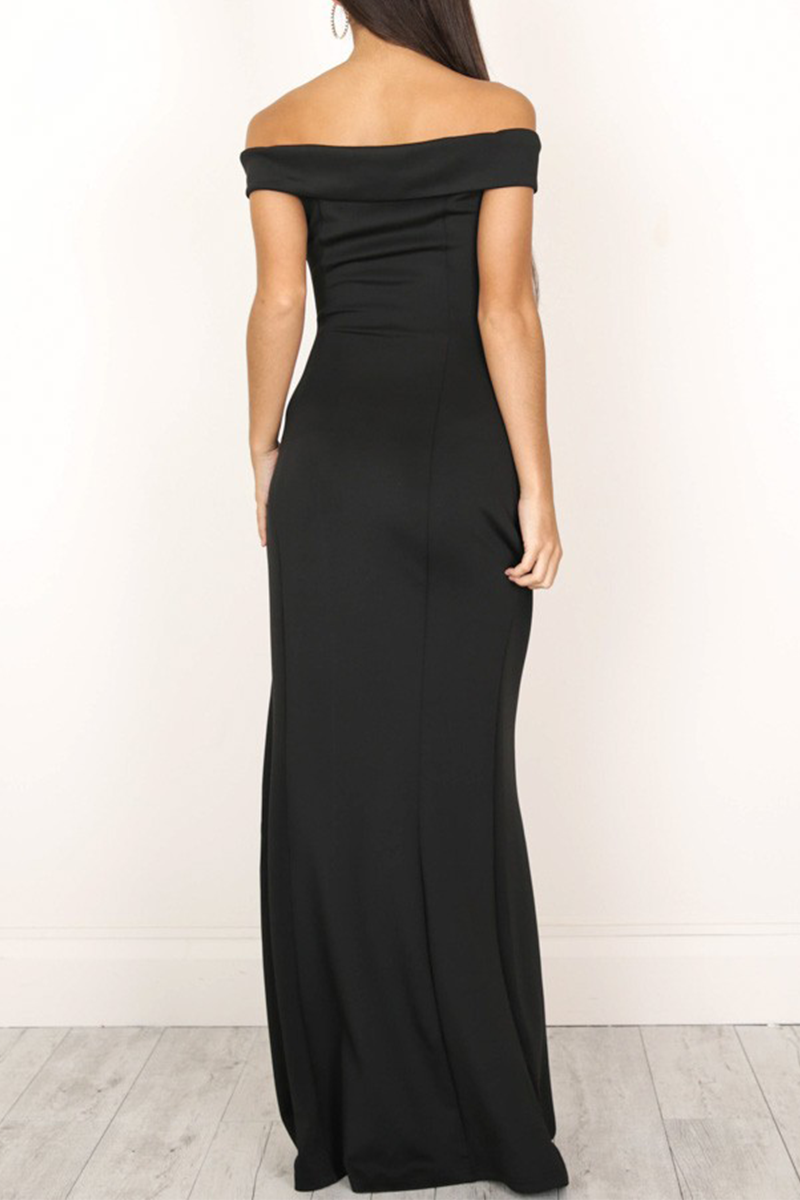 Off-Shoulder Open-Back Asymmetric Dress
