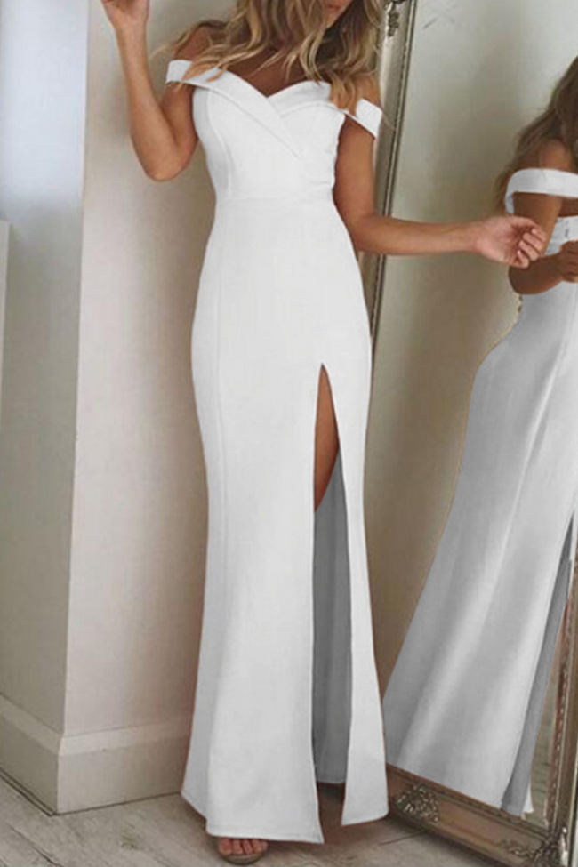Off-Shoulder Open-Back Asymmetric Dress Main image