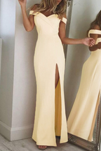 Off-Shoulder Open-Back Asymmetric Dress