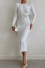 Crewneck Pencil Dress with Panel Details