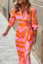 Printed Shirt Dress with a Split Detail