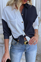 Colorblock Top with Panel Details