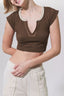 Scoop-Neck Paneled T-Shirt