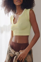 Scoop-Neck Paneled T-Shirt