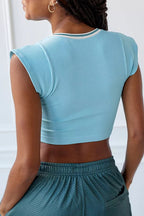 Scoop-Neck Paneled T-Shirt