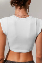 Scoop-Neck Paneled T-Shirt