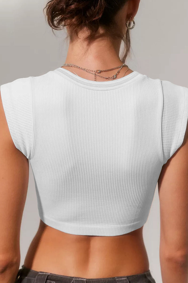 Scoop-Neck Paneled T-Shirt