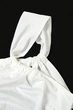 One-Shoulder Bodycon Asymmetric Maxi Dress with an Open Back