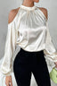 Relaxed-Fit Long-Sleeve Top with a Halter Neck