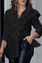 Printed Flared Blouse with Panel Details
