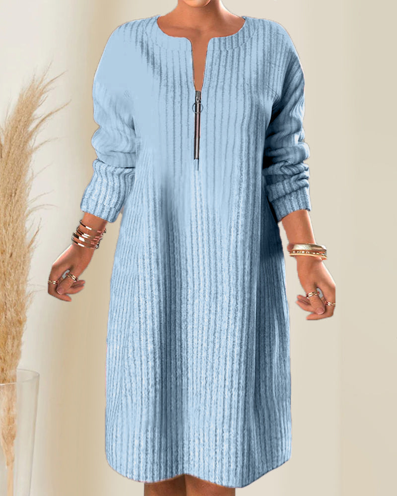 Zara® | Elegant Zip-Up Sweater Dress - HELLA TREND