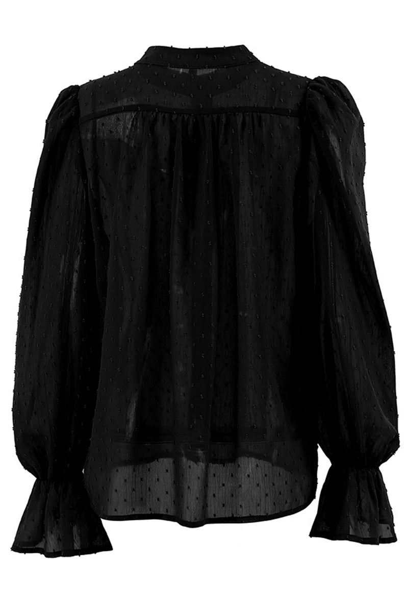 Relaxed-Fit Flared Long-Sleeve Blouse