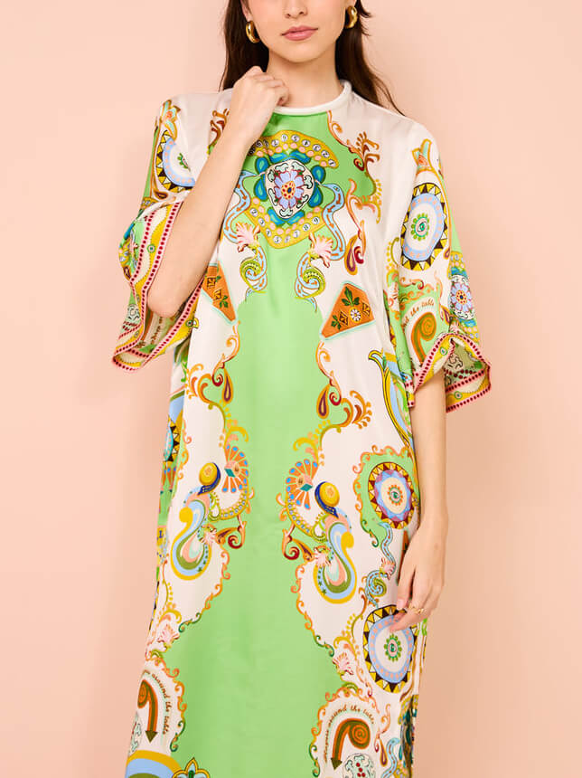 Floral Relaxed-Fit Midi Dress
