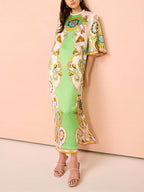 Floral Relaxed-Fit Midi Dress