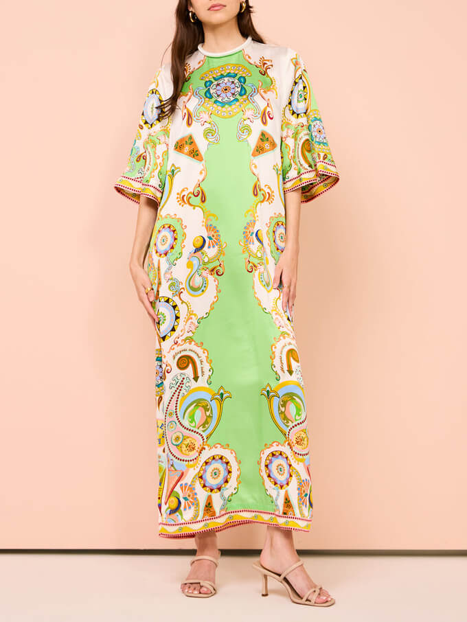 Floral Relaxed-Fit Midi Dress