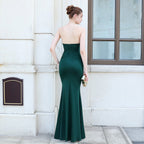 Strapless Wrap-Style Dress with a Split Detail