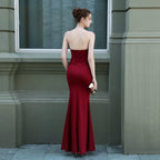 Strapless Wrap-Style Dress with a Split Detail
