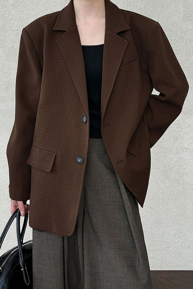 Waffle-Texture Oversized Blazer Main image