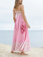 Floral Strappy Dress with Panel Details