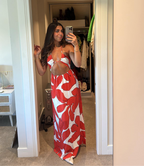 Floral Strappy Dress with a Halter Neck