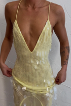 Sleeveless Maxi Dress with a V-Neck