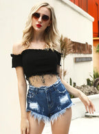 Denim Relaxed-Fit Shorts
