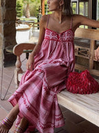 Crochet Maxi Slip Dress with Panel Details