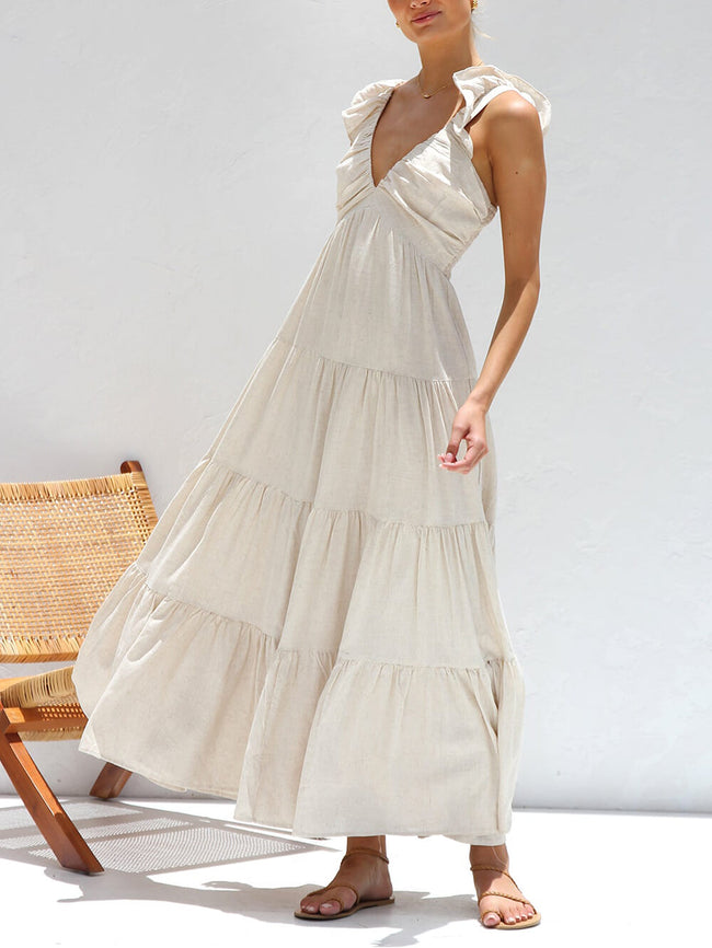 Smocked Tiered Maxi Dress with Ruffle Details Main image
