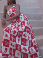 Floral Flared Maxi Dress with a One-Shoulder Cut