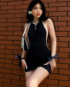 Scoop-Neck Open-Back Dress