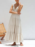 Smocked Tiered Maxi Dress with Ruffle Details