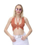 Cocoa Butterfly Crochet Top