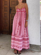 Crochet Maxi Slip Dress with Panel Details