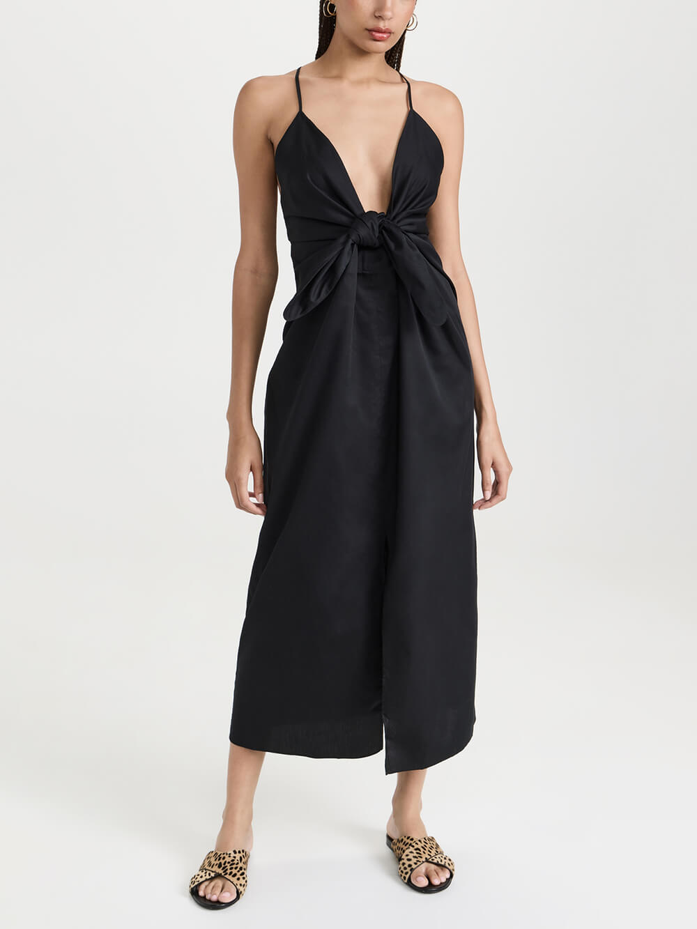 Strappy Midi Dress with a V-Neck
