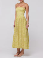 Printed Off-Shoulder Midi Dress