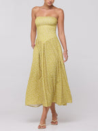 Printed Off-Shoulder Midi Dress
