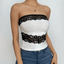 Lace Strapless Paneled Top with an Open Back