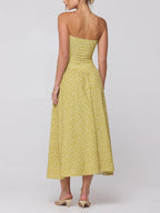 Printed Off-Shoulder Midi Dress
