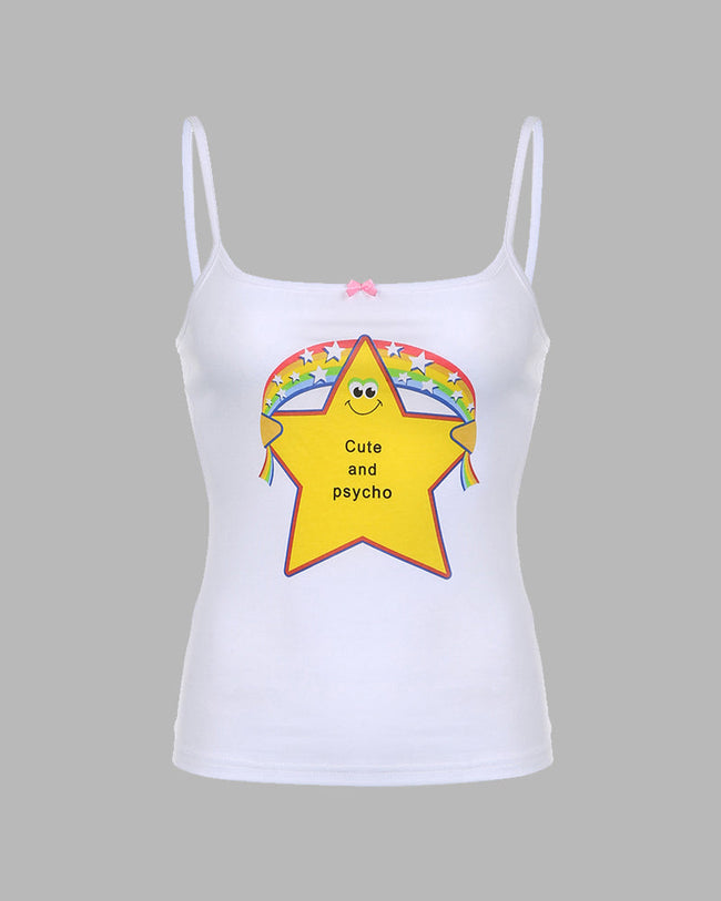 Strappy Cami Top with Star Motifs Main image